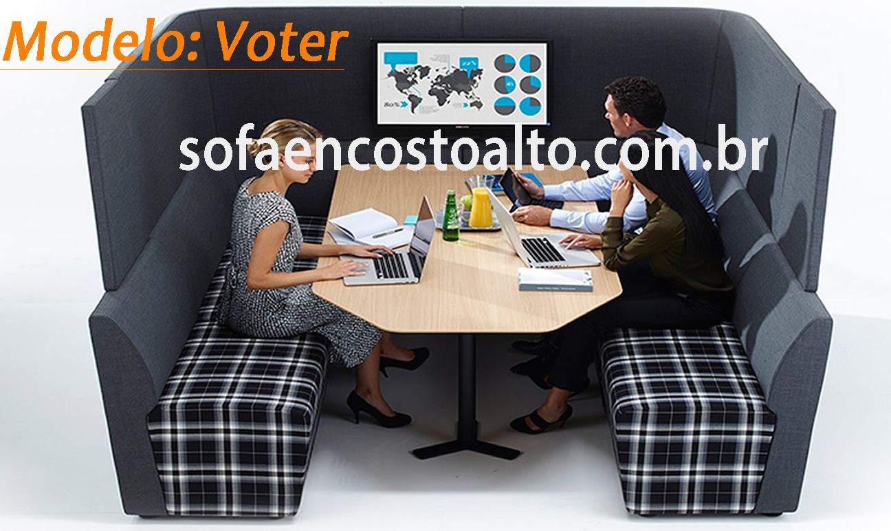 sofá alto de reunião