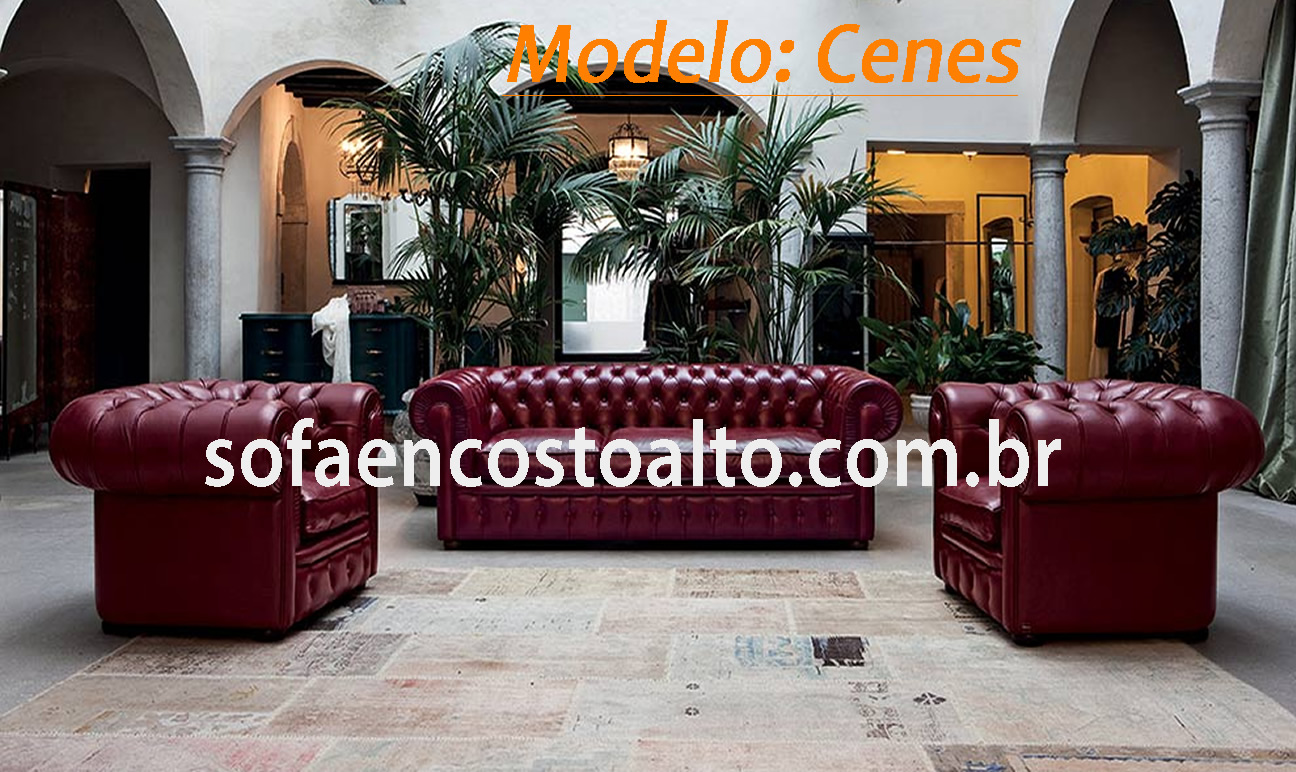 sofá chesterfield couro